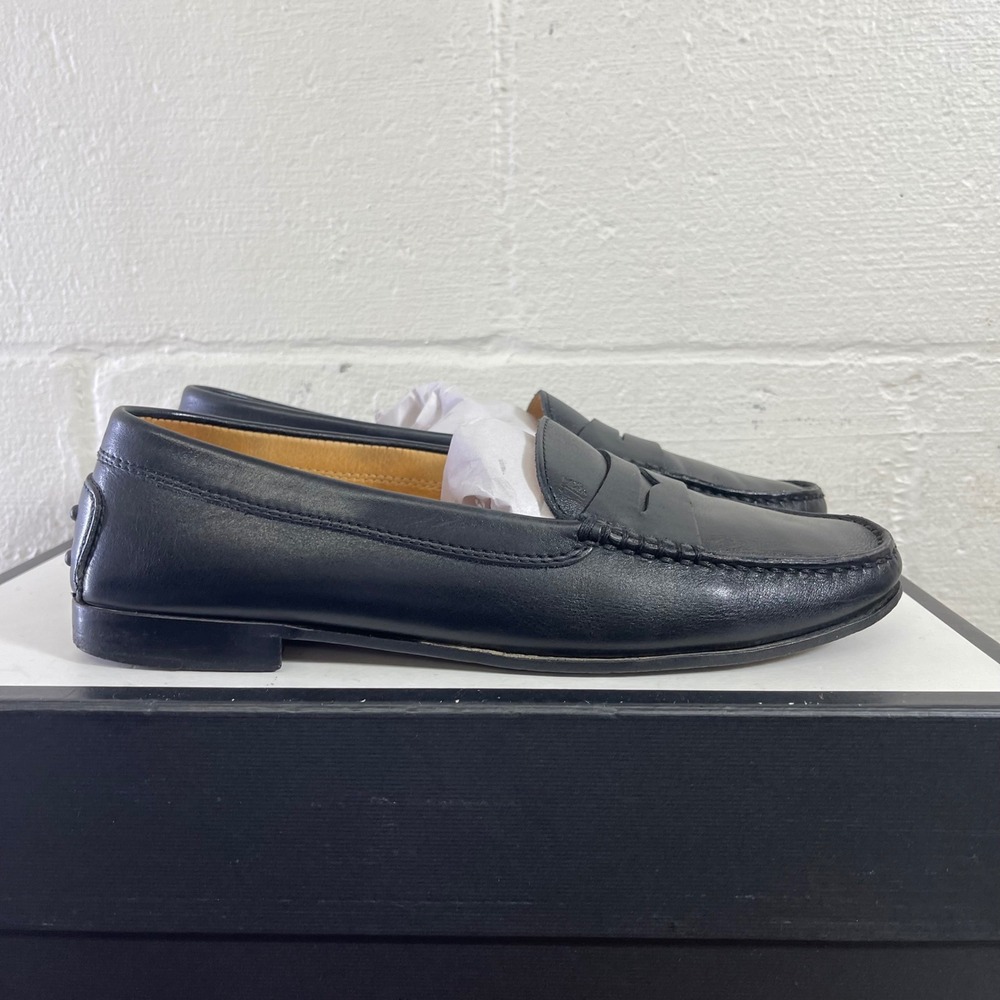 Tods Gommino Black Leather Penny Loafers Driving Shoes Slip On Men's Size 9 US